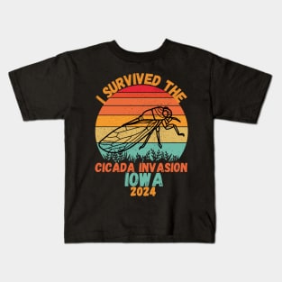 I survived the cicada invasion 2024 Iowa Kids T-Shirt